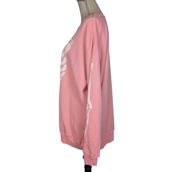 Wildfox Inside Out Baggy Beach Sweatshirt Pink and White Size M - Picture 3 of 15